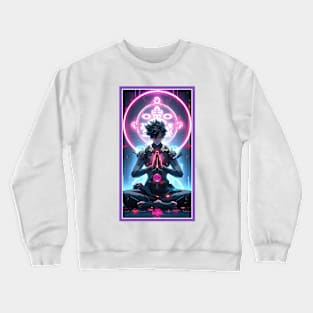 Anime Hero Power Meditation | Quality Anime Artwork | Anime Power Energy Meditation |  Manga Anime Art Crewneck Sweatshirt